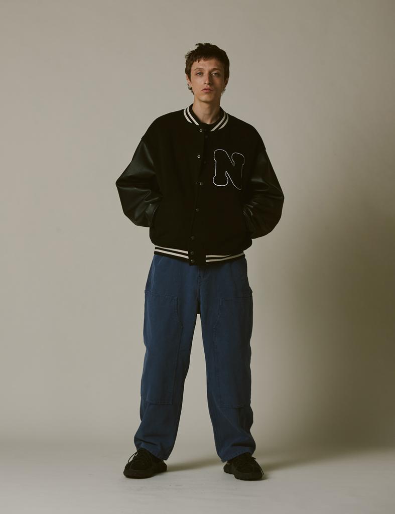 Namerclothing N Boucle Varsity Jacke Schwarz