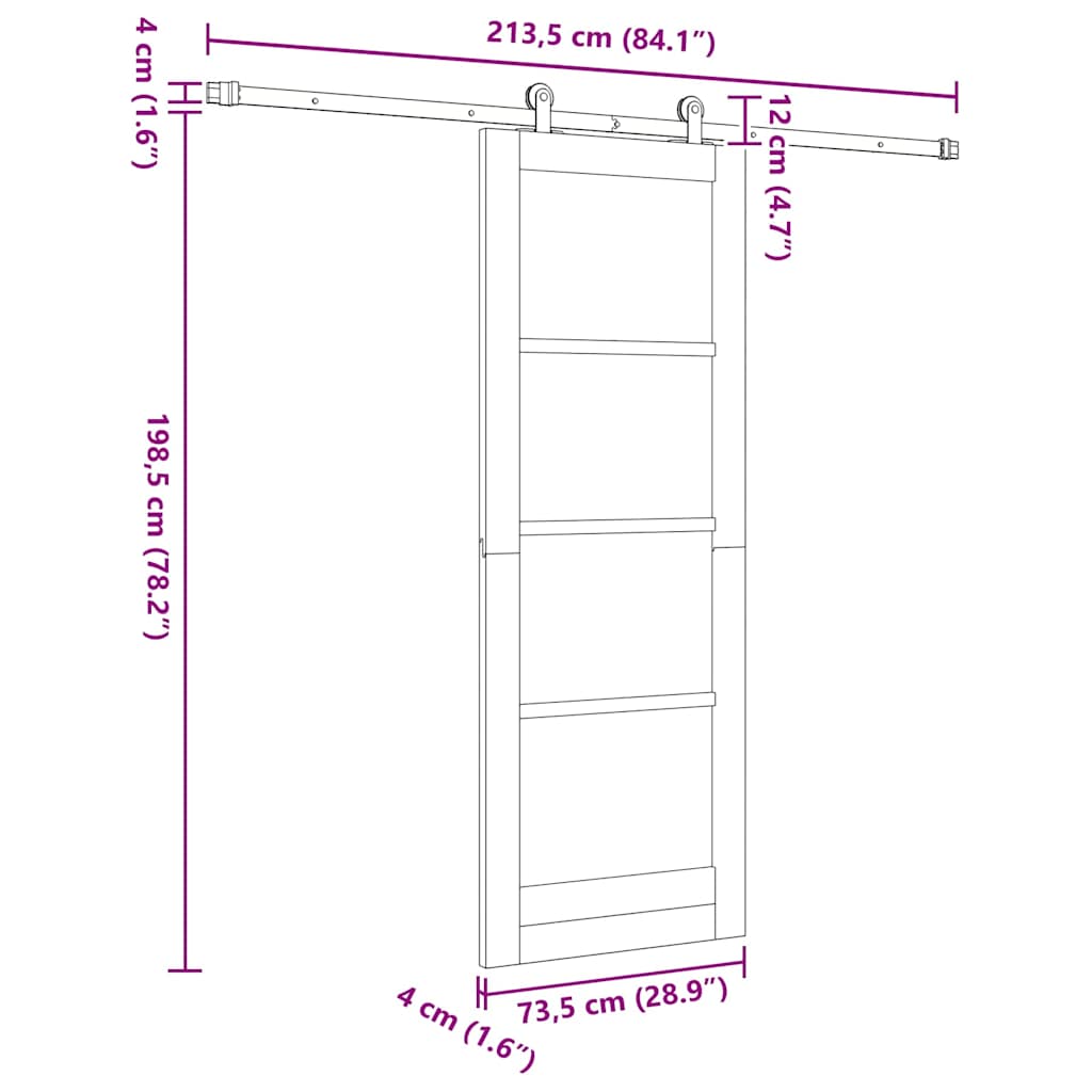 ORKDAL Sliding Door Natural 73.5 x 198.5 cm