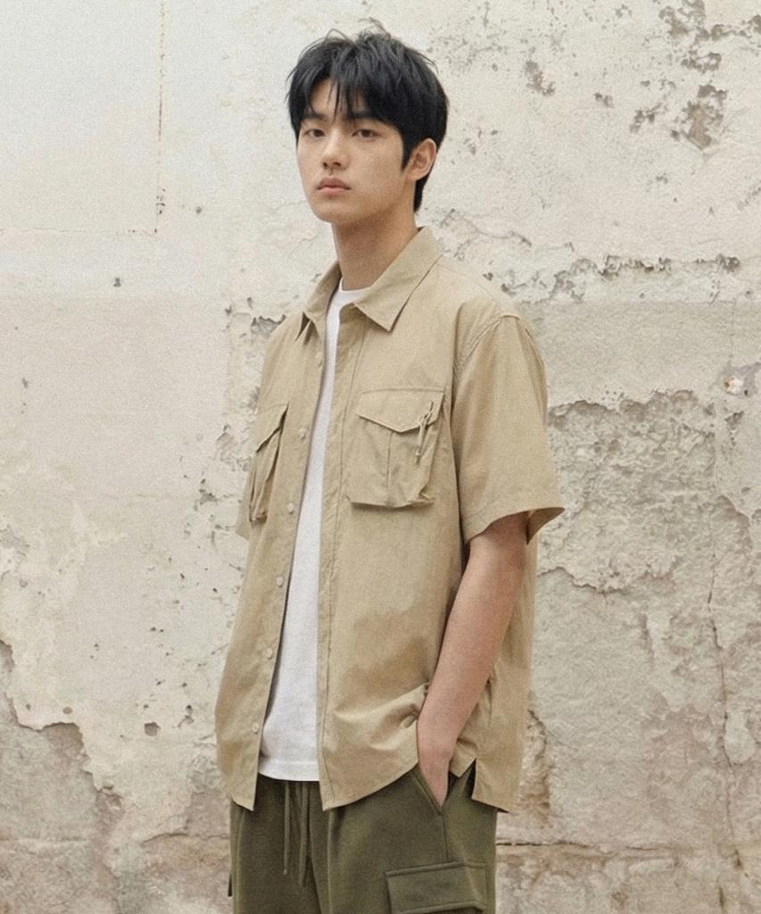 AGOD Utility Pocket Nylon Shirt [Beige]