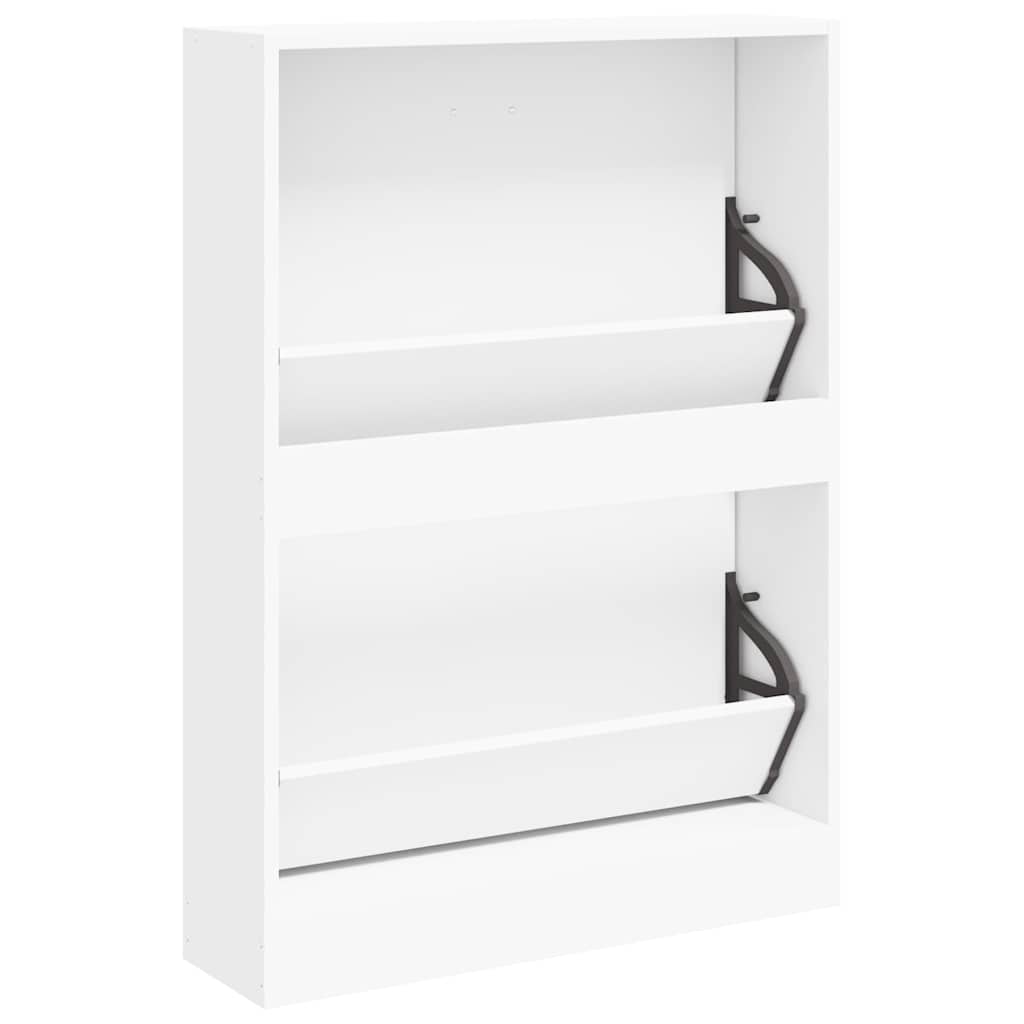 Shoe Cabinet White 59 x 17 x 81 cm Engineered Wood