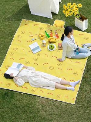 Thickened Waterproof Portable Picnic Mat - Moisture-Proof, Foldable, Cute Cartoon Design for Outdoor Camping and Lawn Use