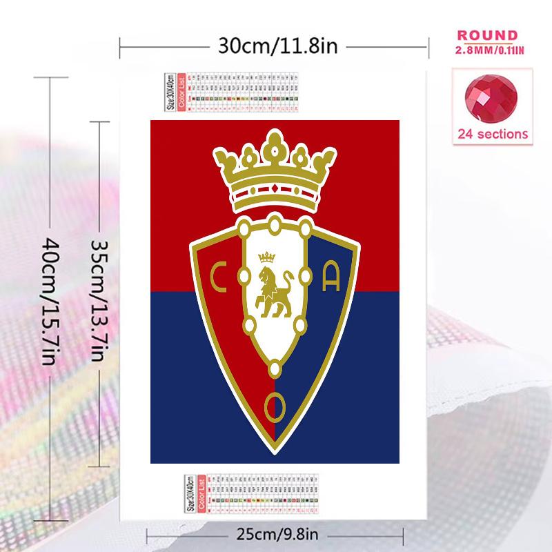 Osasuna Pride 100% Round Full Drill 5D DIY Diamond Painting Embroidery Cross Stitch Rhinestone Décor