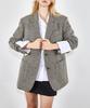 Voyonn Trendy Oversized Homespun Short Coat-Style Wool Jacket Grey 0064