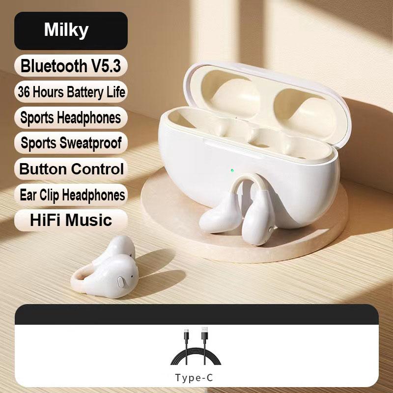 

TWS Bluetooth 5.3 Наушники с костной проводимостью Беспроводные наушники с временем автономной работы 36 часов Спортивные наушники-вкладыши с микрофоном бежевый