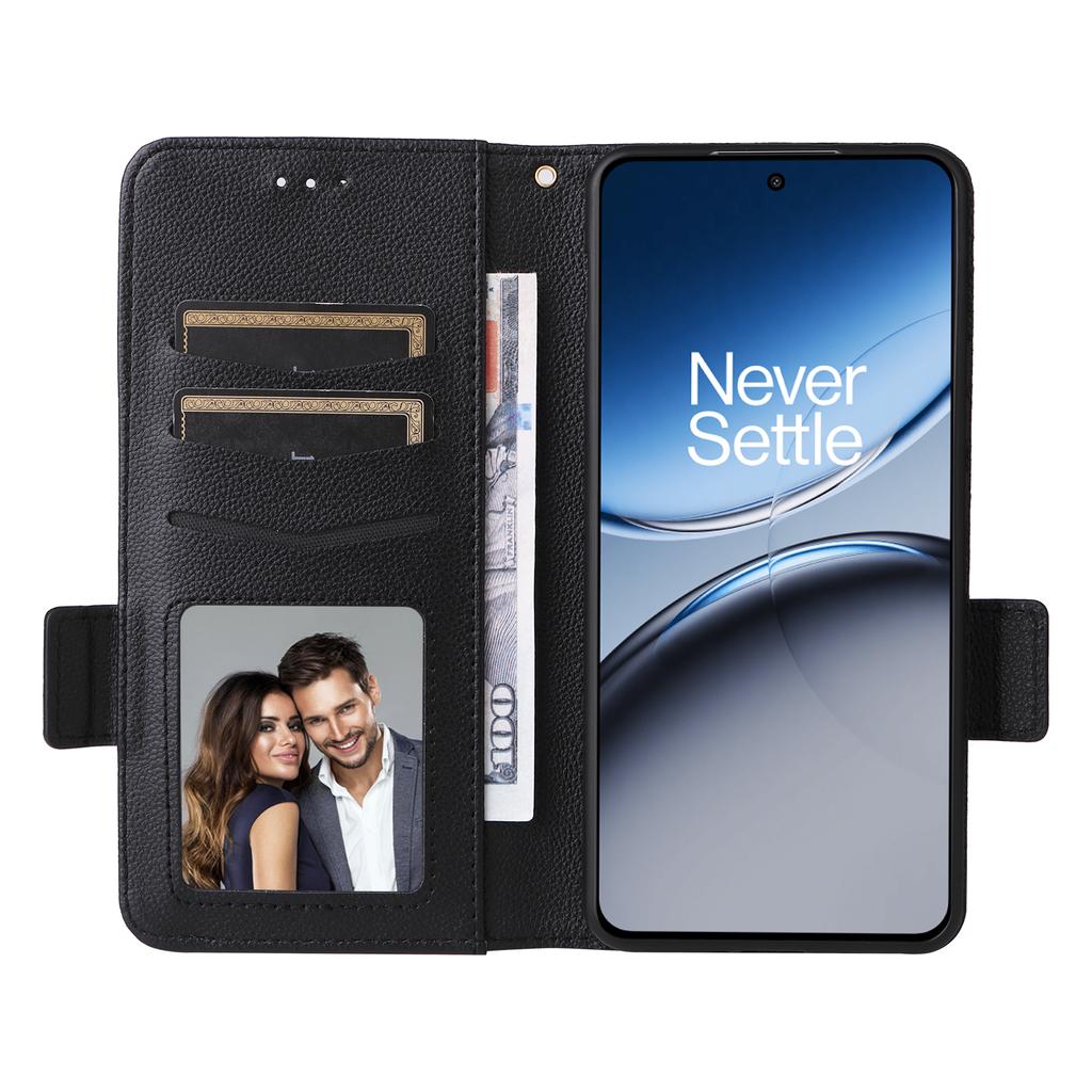 For OnePlus Nord 4 Case with Wrist Strap Litchi Texture PU Leather Wallet Phone Cover