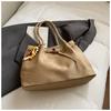 Retro high-value underarm bag women's 2025 new large-capacity suede tote bag simple shoulder commuter bag