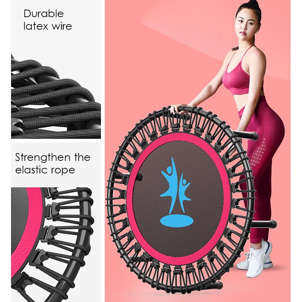 Indoor 40"" Exercise Fitness Trampoline Rebounder For Adults Child Foldable Cardio Jump Workout Stability Training Tool Rose Red/Green