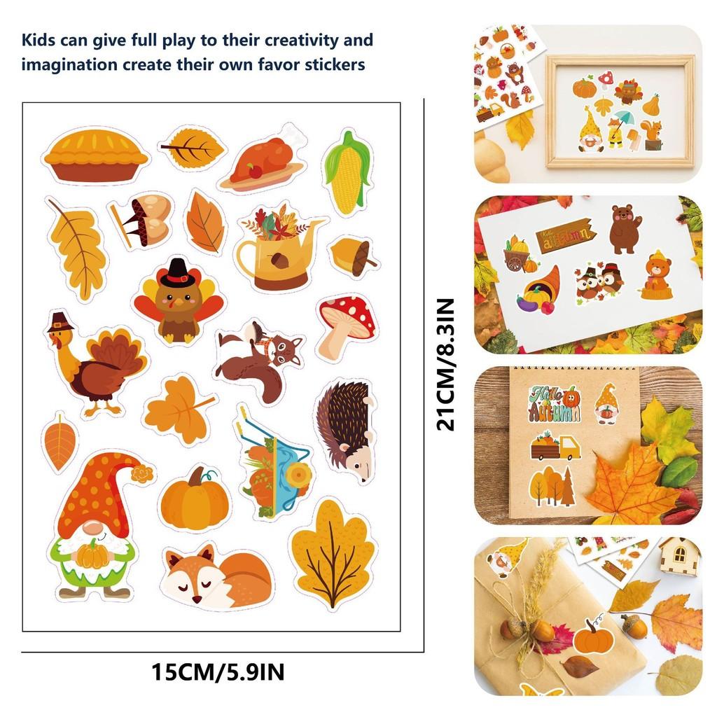Adorable Fall Themed Cartoon Puzzle Stickers For Kids Creative Diy Fun Activities