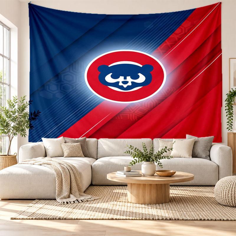 Chicago Cubs Wall Tapestry, Soft Fabric Wall Hanging, Decorative Backdrop For Bedroom Home Wall Art