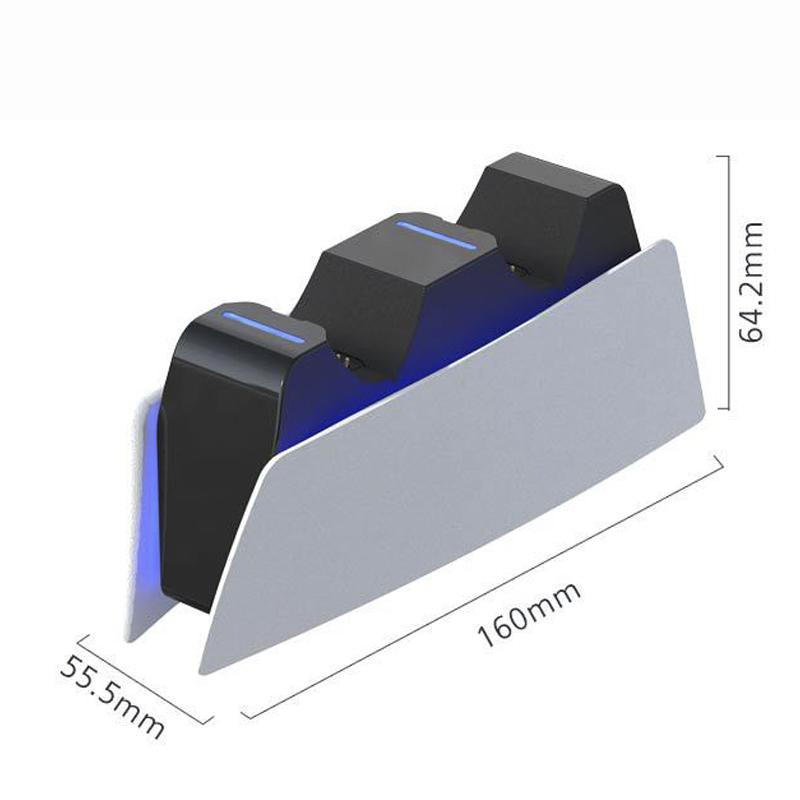 Dual Fast Charging Dock Station for PS5 Controllers, Plug & Play Contact Charger with LED Indicator Lights