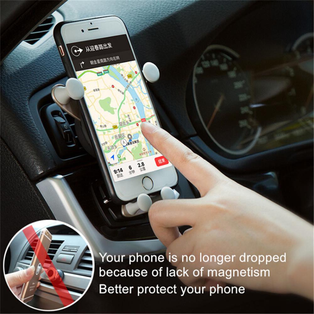 Gravity Car Phone Holder Air Vent Clip Smile Face Mount Mobile Cell Stand GPS Stand Support for IPhone 12 Pro Max Xiaomi Samsung