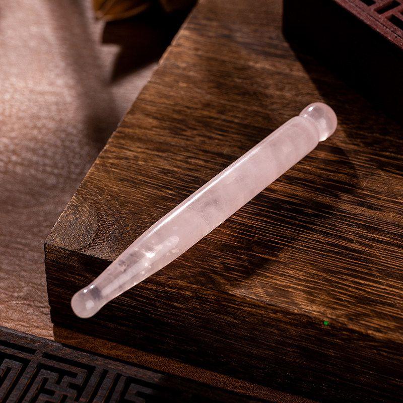 

Scraping Board for Facial Beauty, Special for Lifting and Firming, Suitable for Whole Body Use, Natural Muscle-Stretching Stick, Face Scraping Board Rose Quartz Round Head Fascia Stick