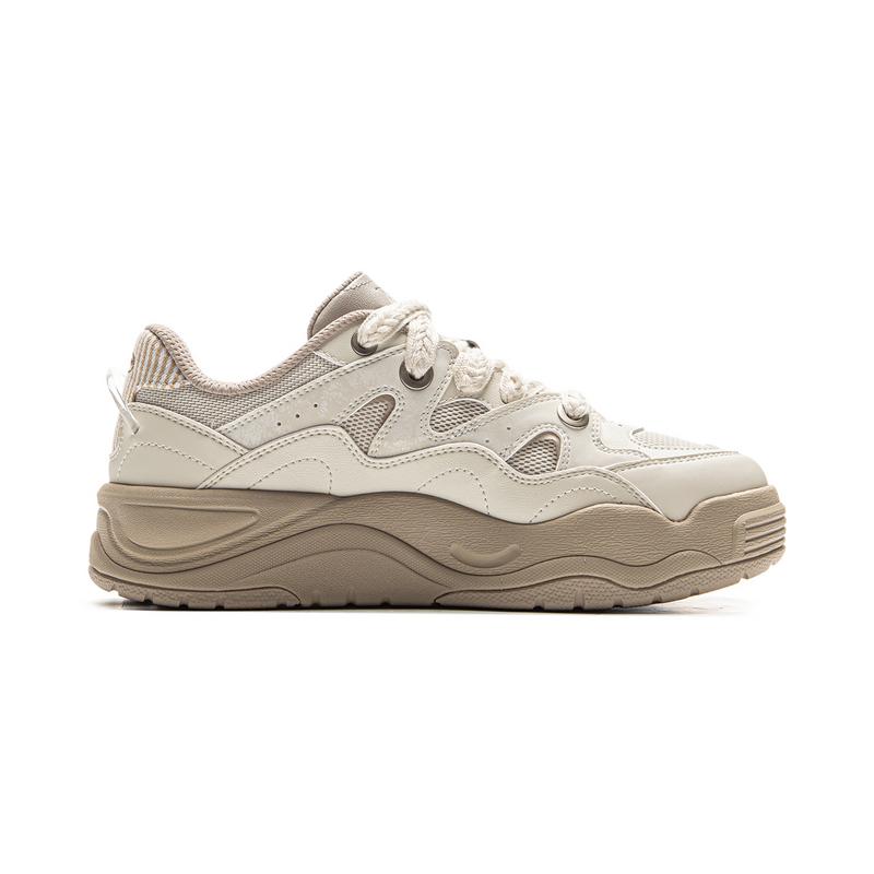Li Ning Orchid Classic Fashion Retro Versatile Thick Sole Trendy Comfortable Slip Resistant Durable Increased Height Low Top Sneakers AGCV230-1