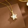 Exquisite Clavicle Chain: Women's Zircon Pentagram Pendant Necklace, Stainless Steel Jewelry, European & American Trend.