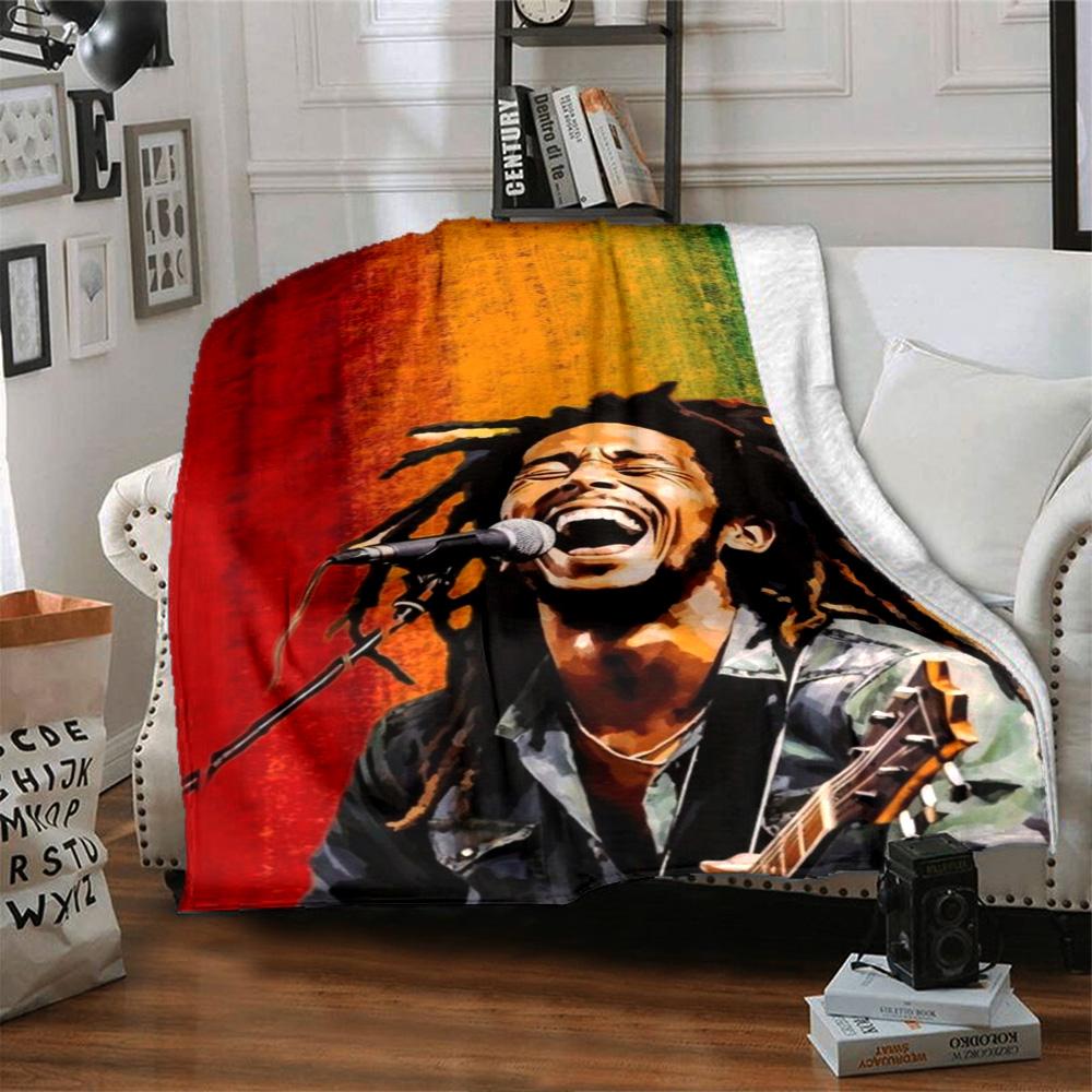 Bob Marley Blanket Comfortable Great for Picnics Office Chair Bedding for All Seasons Digital Print Perfect Gift for Relatives and Friends