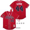 Mens Atlanta Braves Vintage Baseball Jersey 44 Hank Aaron Embroidered Retro MLB Fan Shirt Cotton Blend