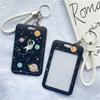 1Pc Astronaut Cute Student Bus ID Card Protective Cover Keyring School Access Door Card Credit Card Holder Bag Set Key Chain