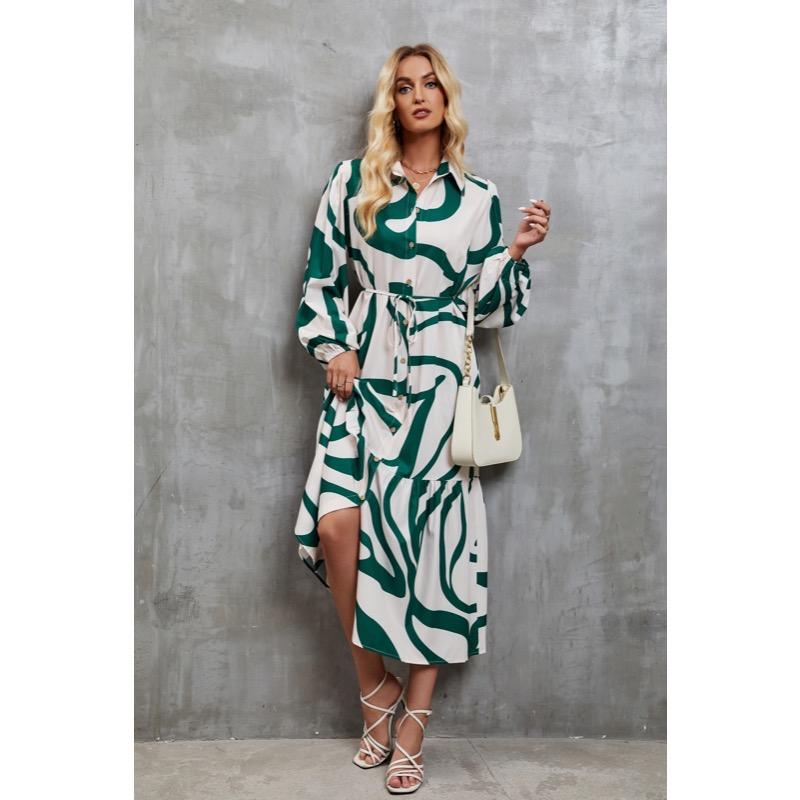 Printed Casual Shirt Dress for Women