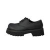 British leather small leather shoes men's and women's round head lace-up retro derby single shoes platform size