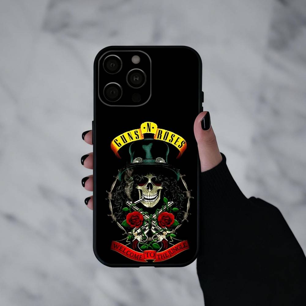 

Band G-Guns-S N R-Roses Phone Case Silicone Soft For IPhone 17pro 16 15 14 13 12 11 X XR Plus Pro Max Plus iPhone16se4