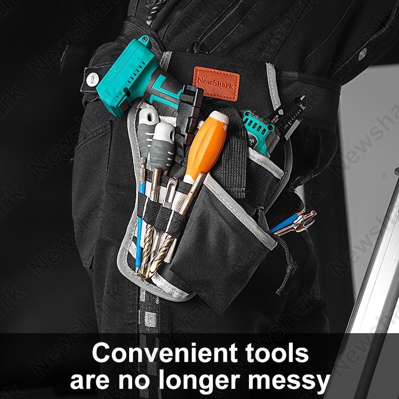 1pc Single Side Tool Belt Pouch for Electrician Carpenters and Builders, Durable Canvas Construction, black