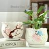Elegant White Ceramic Flower Pot with Tray - Ideal for Ivy, Spider Plants, and Succulents