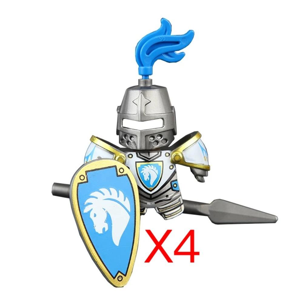 Mittelalterliche Burgsoldaten Actionfiguren Baustein Drache Anime Ritter Zubehör Kriegspferd Miliz Helm Schild Spielzeug Geschenk B15