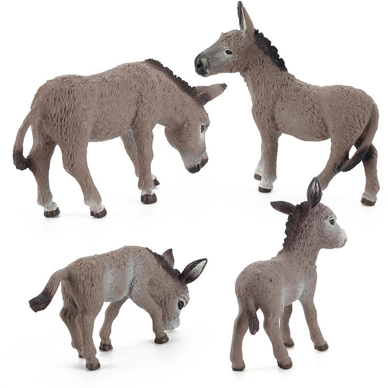 Simulation Animals Model Ornaments Lifelike Donkey Action Figures Children Cognitive Puzzle Toys For Gifts