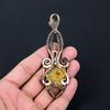 Amazing Ammonite Fossil Gemstone Pure Copper Wire Wrapped Handmade Pendant Jewelry