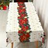 Waterproof Snowman Poinsettia Tablecloth Oil-proof Christmas Table Cover  Dinner Table
