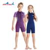 Warme Zwempak voor Kinderen Dames 2.5MM Korte Mouwen Eendelig Duikpak Verdikt Zwemmen Surfen Koudebestendig