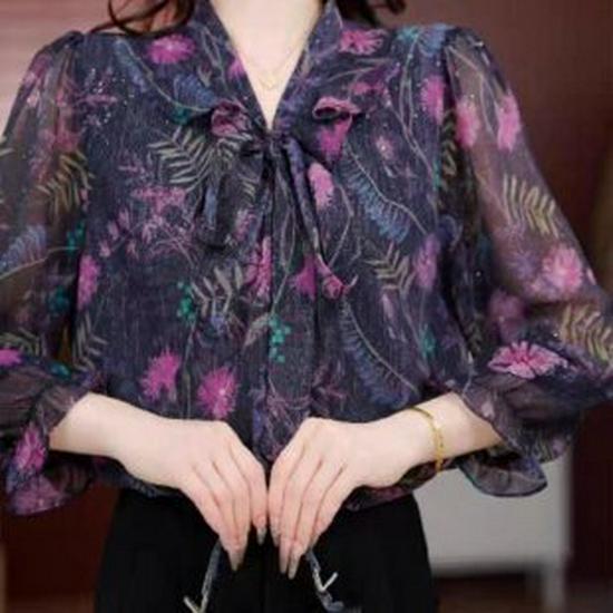 

2026 Elegant Chiffon Top with Wide Legs for Middle-Aged and Elderly Women 4XL/75-82.5kg