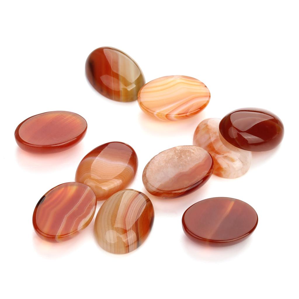 Natural Black Agate Stone Cabochon Tiger Eye Oval Spacers Beads For Handmade Ring Pendant Jewelry Finding Materials