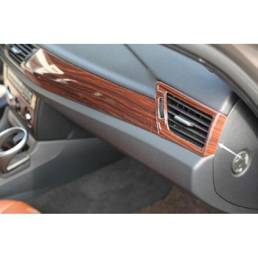 2010-15 Car Console L&R Air Outlet Vent Cover Trim Red Wood Grain For BMW X1 E84