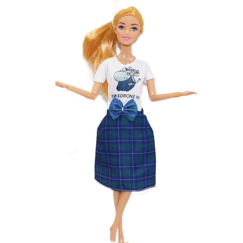 30cm Girl Doll Full Set 11.5inch Joints Doll with Fashion Rainbow Skirt Girls Dress Up Toys