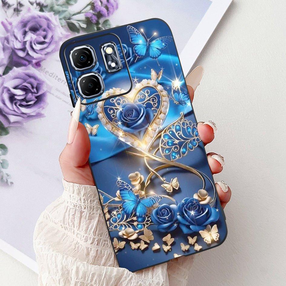For Infinix Hot 50i Case X6531 New Fashion Flower Love Heart Pattern Soft Silicone Cover For Infinix Smart 9 Smart9 X6532 Bumper