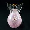 Fourcart Cute Handmade Glass Champagne Angel Bells, Pink, Set of 6