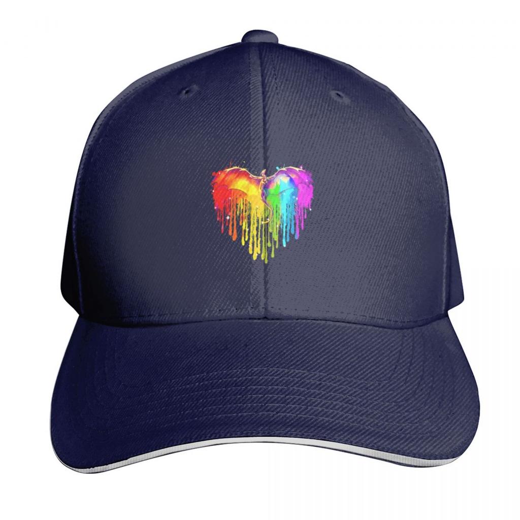 Dragon LGBT Heart Watercolor Baseball Cap Luxury Unisex Cap F Fishing Caps Unisex Cute Womens Golf Clothing Unisexs