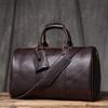 Vintage Men's Travel Bag Classic Business Messenger Bag Head Layer Cowhide Weekender Gym Bag Leather Handbag for Husband Gift