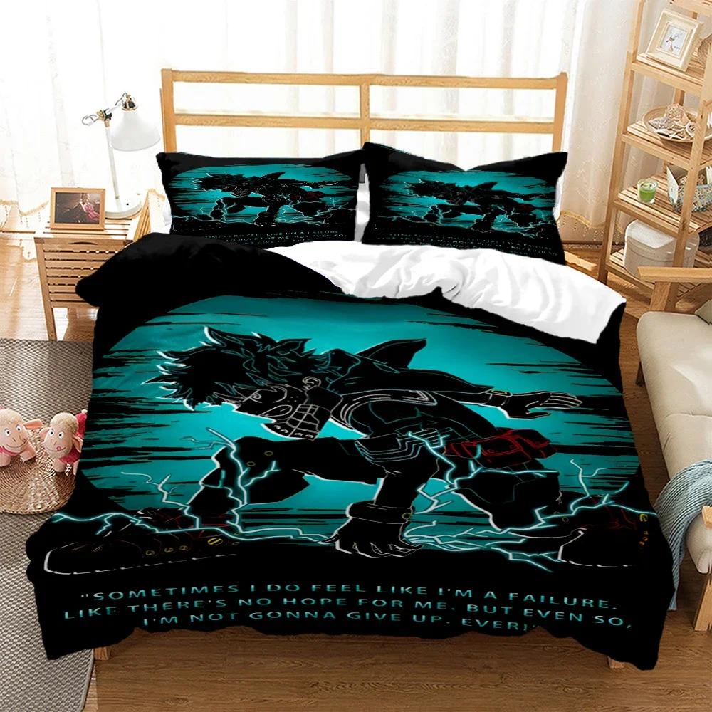 My Hero Anime Druck Dreiteiliges Bettwäscheset Mode Kinder Oder Erwachsene Für Betten Bettbezüge Kissenbezüge Bettwäscheset Geschenk