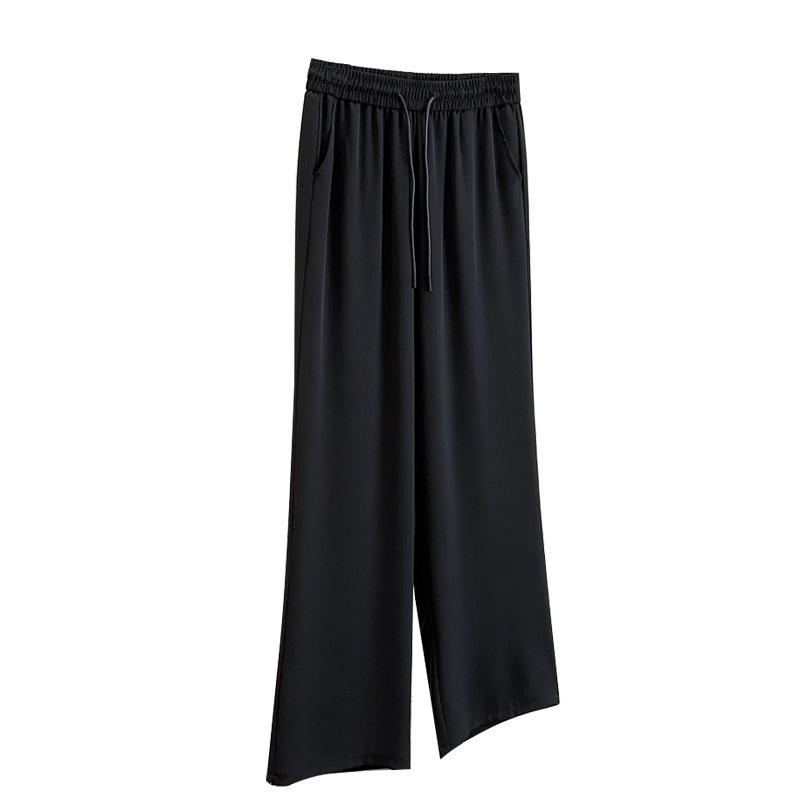 2025 Women's Plus Size High Waist Slimming Straight-Leg Floor-Length Casual Suit Pants