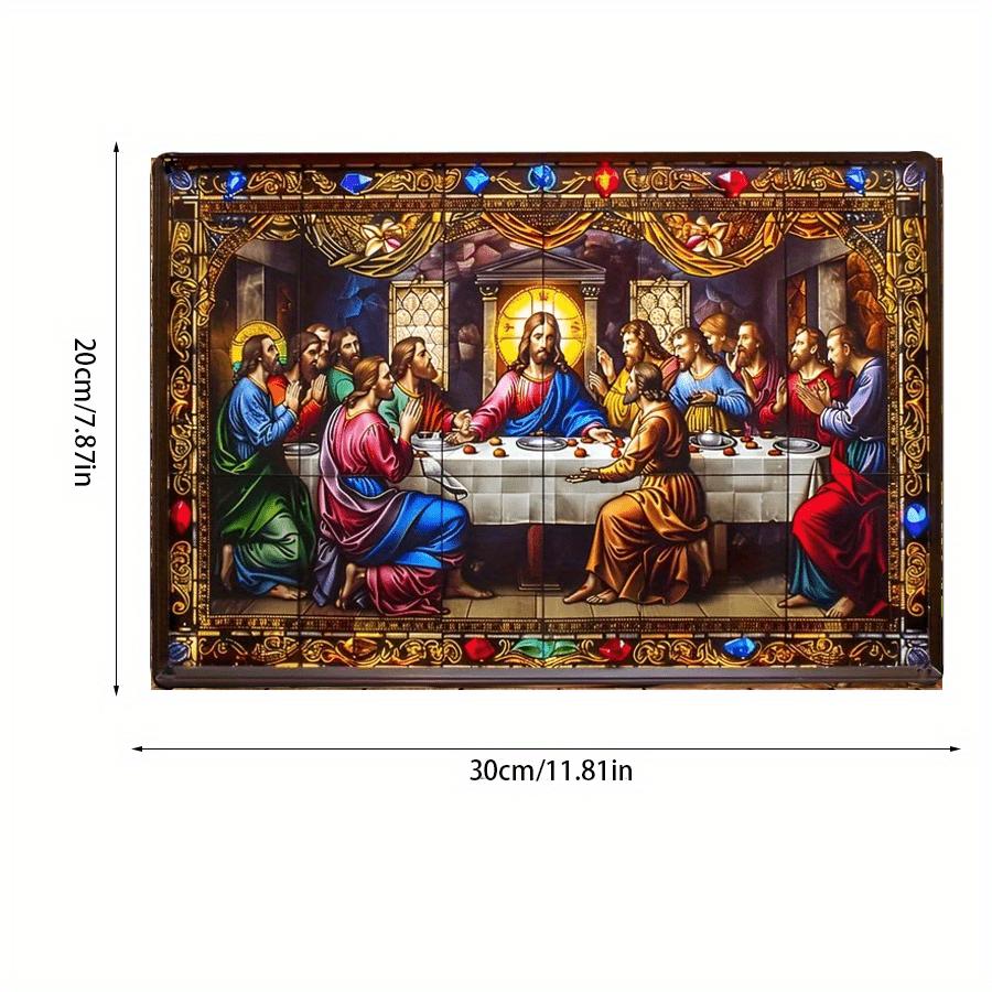 

2d Плоский 30*20см, Ісус та Апостоли Таємна Вечеря Дерев яне Настінне Панно, Релігійний Мистецький Декор, для Дому, Офісу, для Дому, Кухні, Саду, Спальні 30*20cm