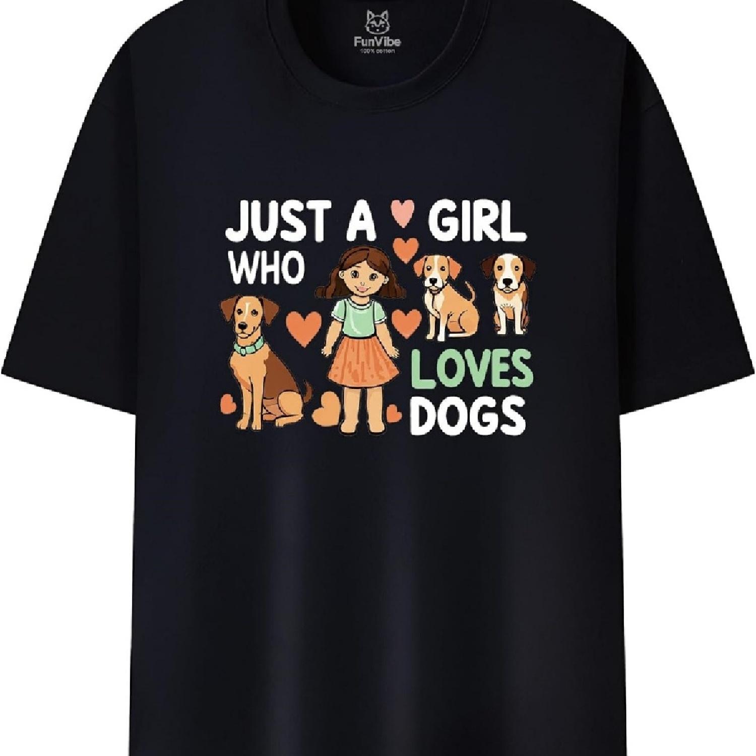

Just A Girl Who Loves Dogs Graphic T-Shirt XXXXXL чёрный