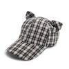 New outdoor fashion casual versatile face small visor cap cap plaid cat ears baseball cap women