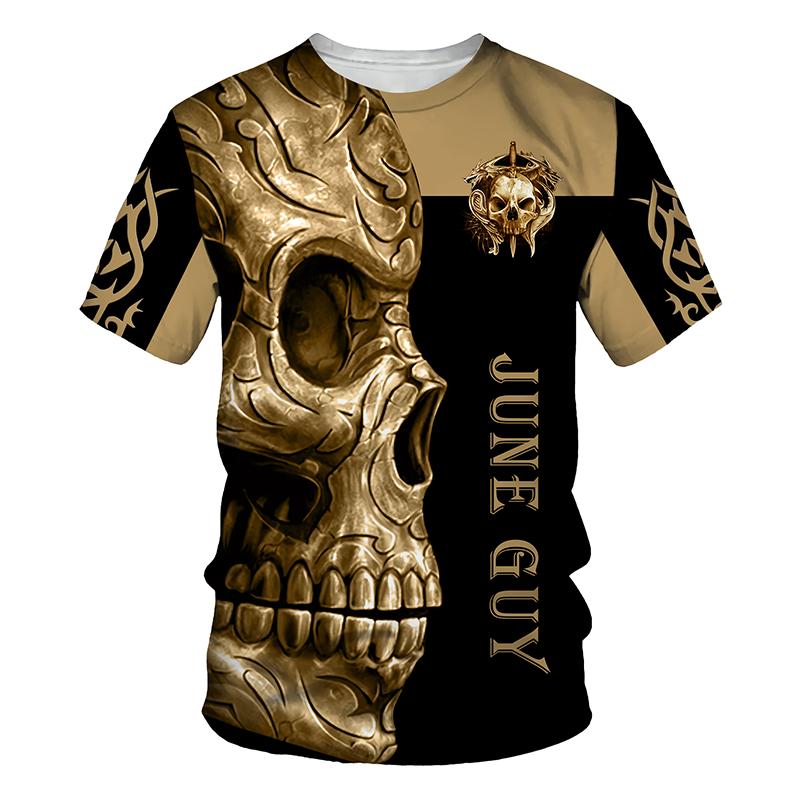 

Летняя футболка с 3d принтом черепа для мужчин и женщин с коротким рукавом и круглым вырезом, футболка 6XL