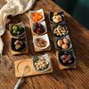 BEPAN 1PC Oriental Retro Compartment Dried Fruit Nut Plate Zen Chinese Style Fruit Snack Dish for Winter Tea Ceremony