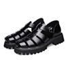 Fashion New Designer Platform Sandals for Men 2025 Summer Buckle Leather Dress Sandal Shoes Man Big Size Black  Sandalias Hombre