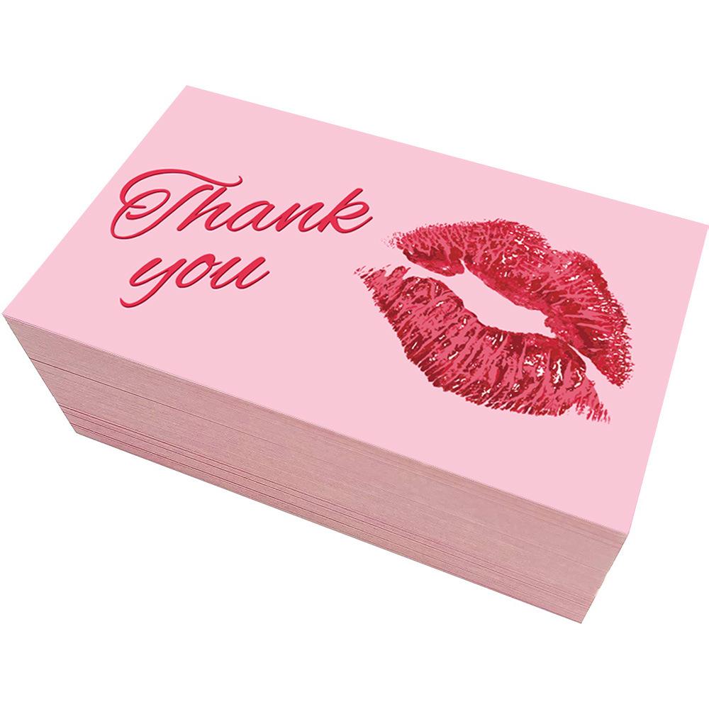 Valentine's Day Thank You Card - Pink Coated Paper Gift Card Packaging