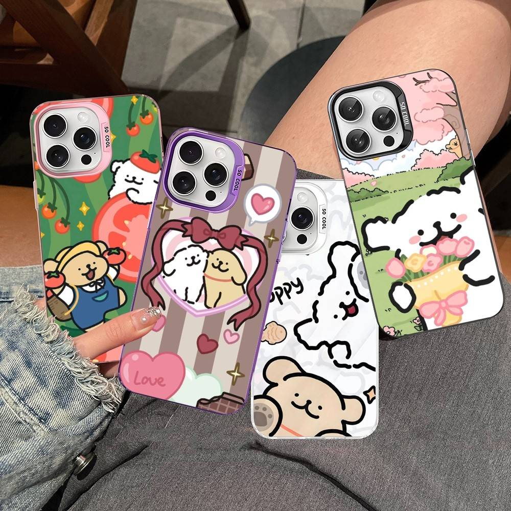 Maltese Cute Line Puppy Dog For IPhone 17 16 15 14 13 12 11 Pro Max Plus Matte Color Back Phone Cover
