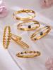Modern Chinese Style Stone Pendant Gold-Plated Stainless Steel Geometric Bracelet
